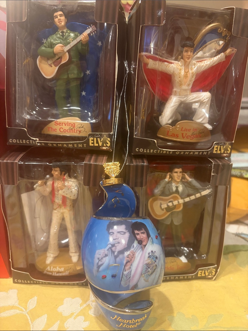 Elvis Presley Blue Ceramic Ornament - Collectible Holiday Decor